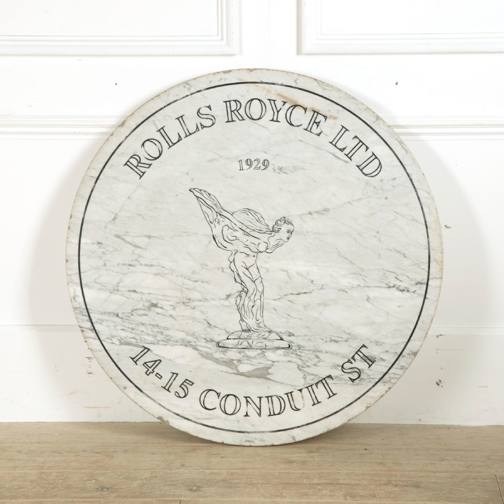 Rolls Royce Marble Plaque in Ebonised Centre Table View II