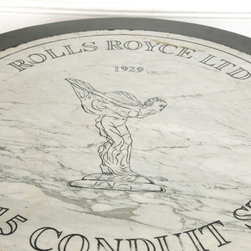 Rolls Royce Marble Plaque in Ebonised Centre Table View IV