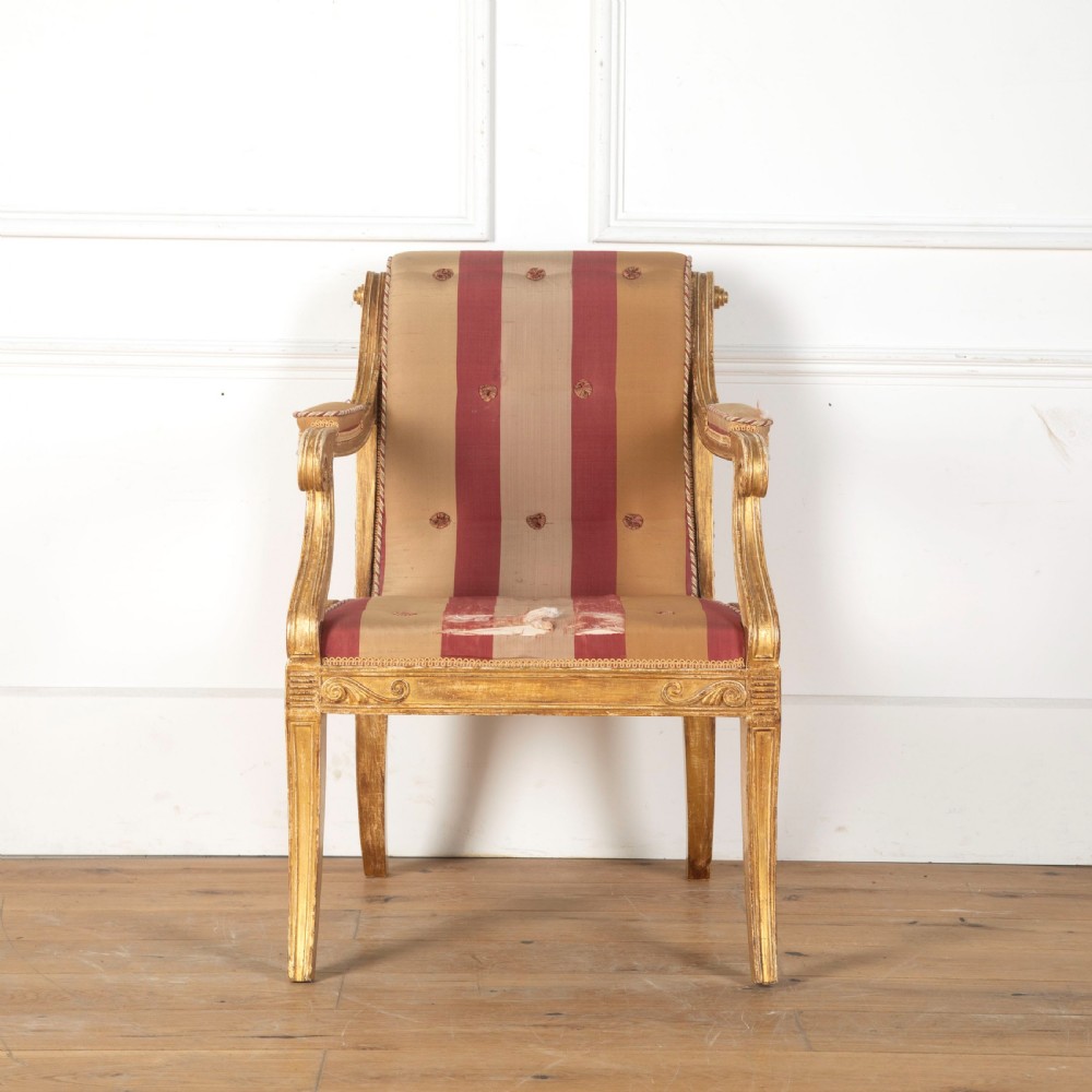 Regency Giltwood Henry Holland Armchair View II