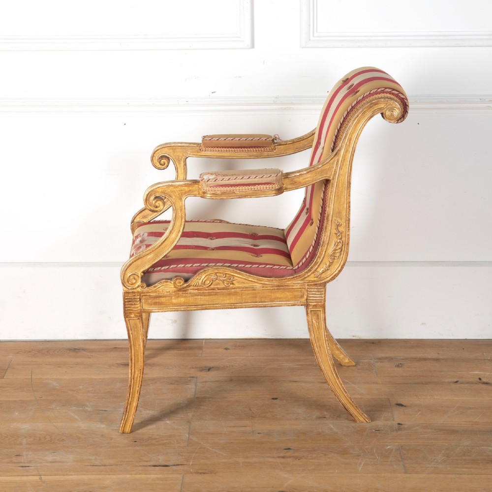 Regency Giltwood Henry Holland Armchair View III