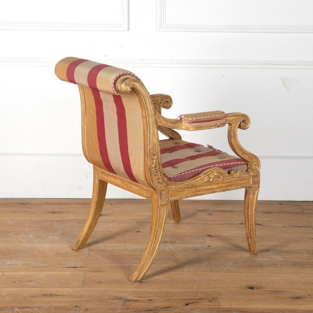 Regency Giltwood Henry Holland Armchair View IV