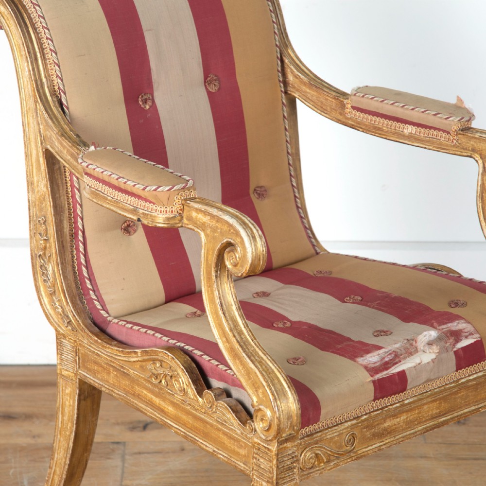 Regency Giltwood Henry Holland Armchair View VII