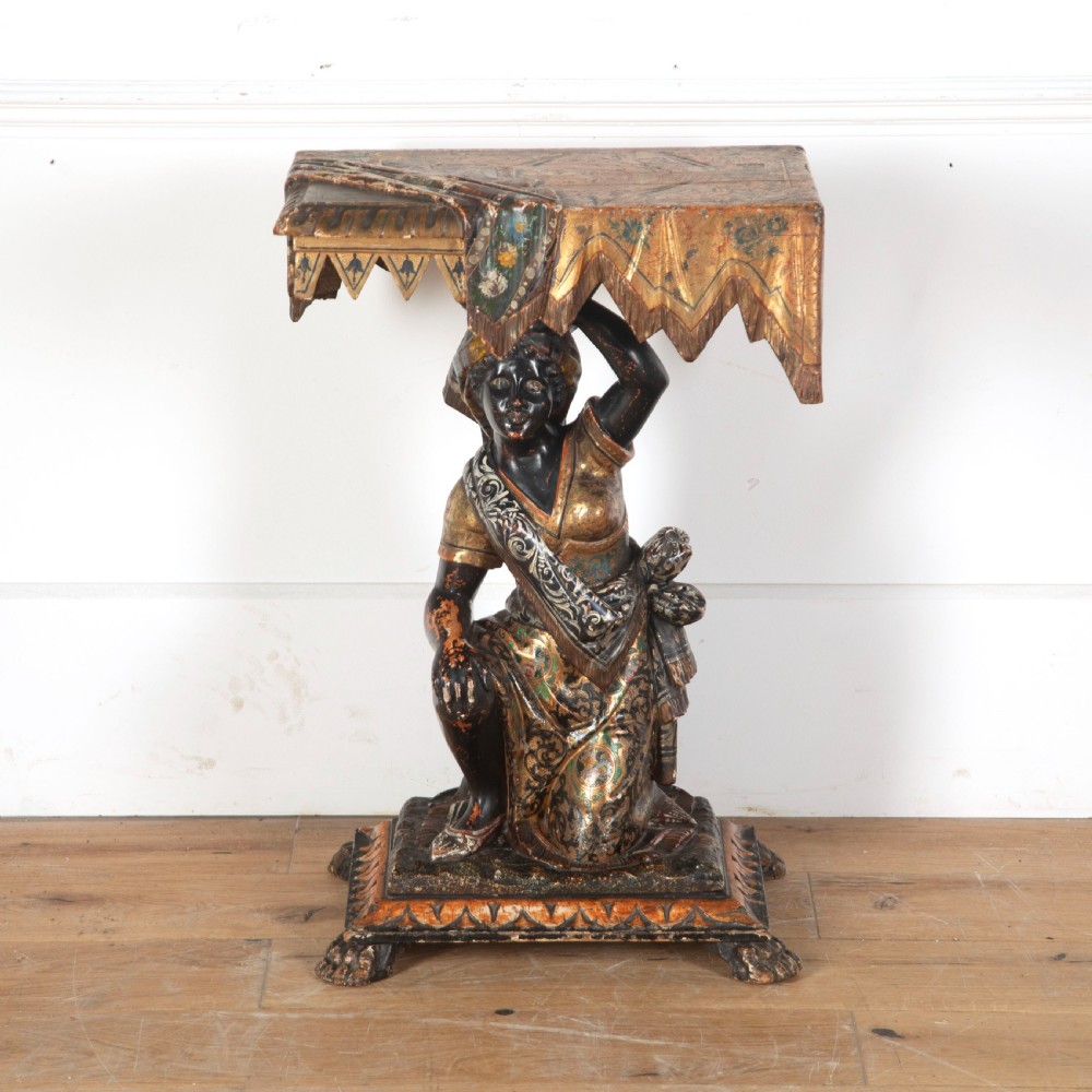 Rare C19th Venetian Blackamoor occasional Table 