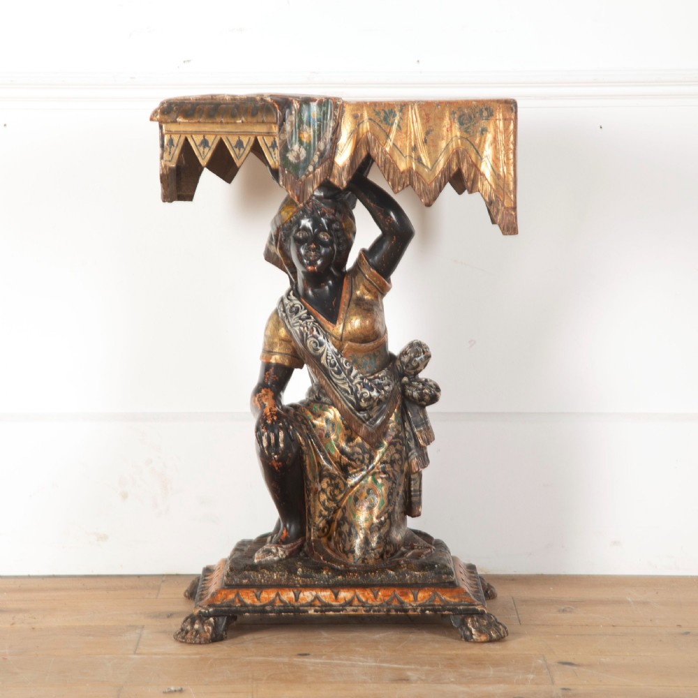 Rare C19th Venetian Blackamoor occasional Table  View II