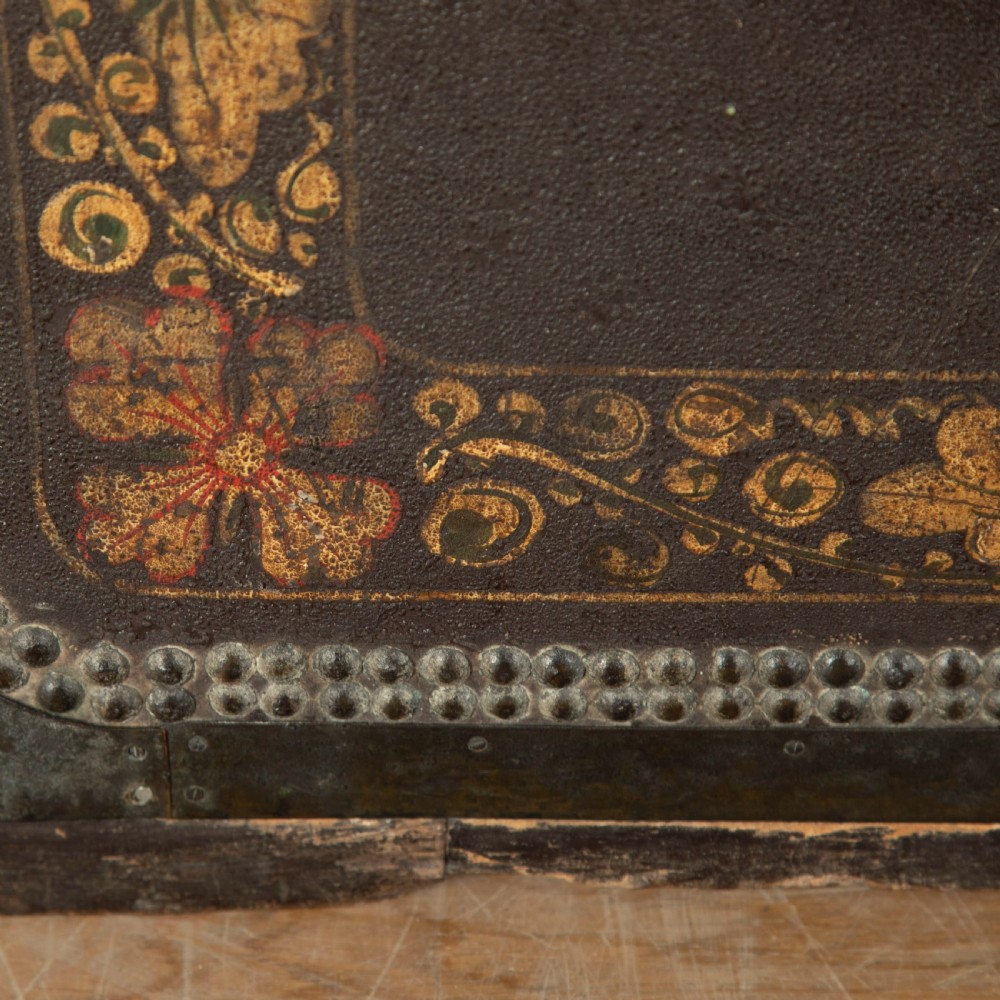 19th Century Leather and Brass Studded Trunk View IV
