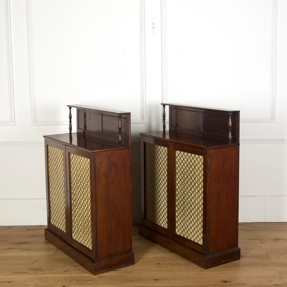 Pair of Regency Mahogany side Cabinets View II