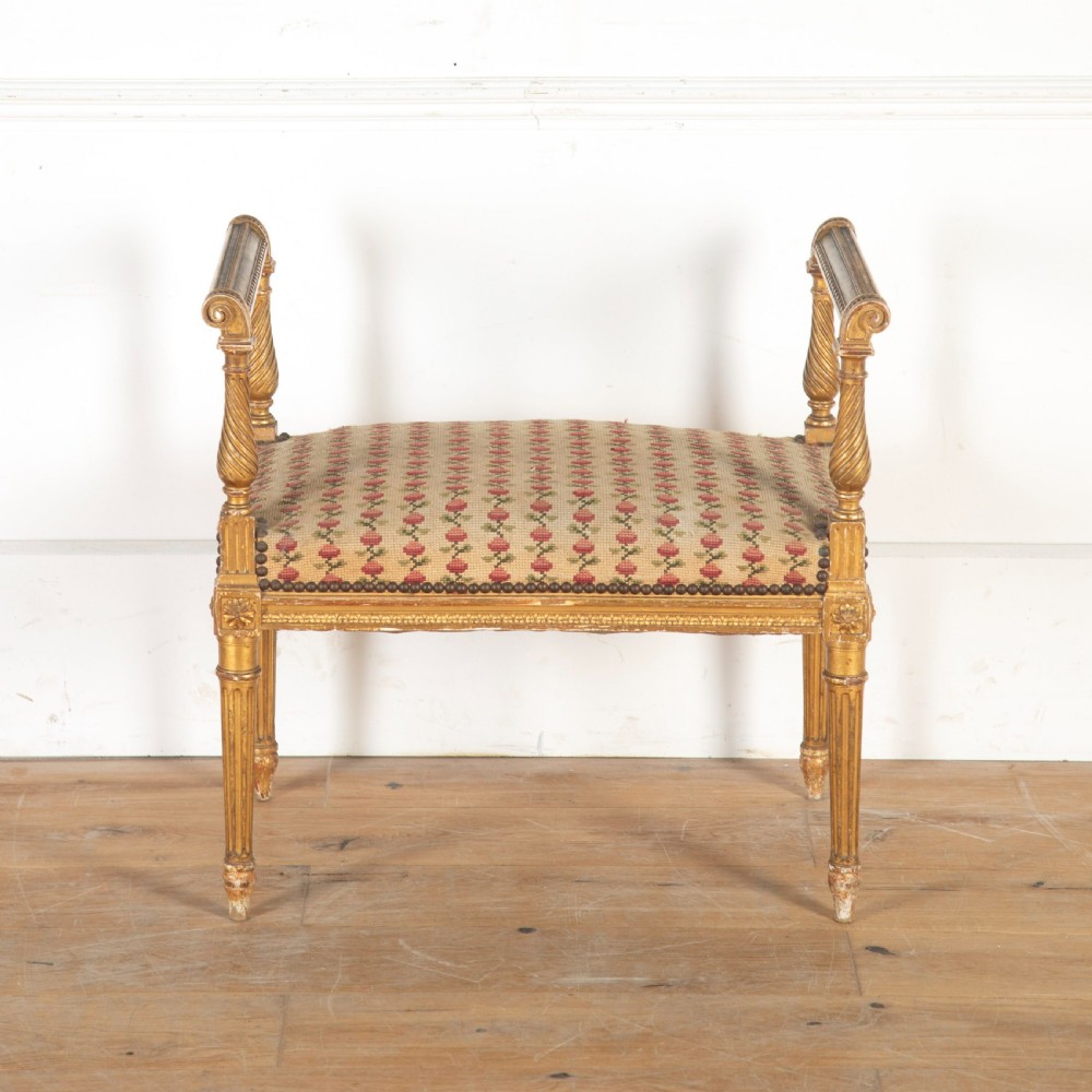 19th Century French giltwood stool View II