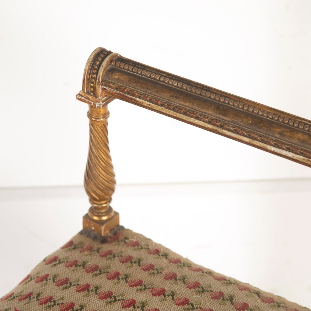 19th Century French giltwood stool View V