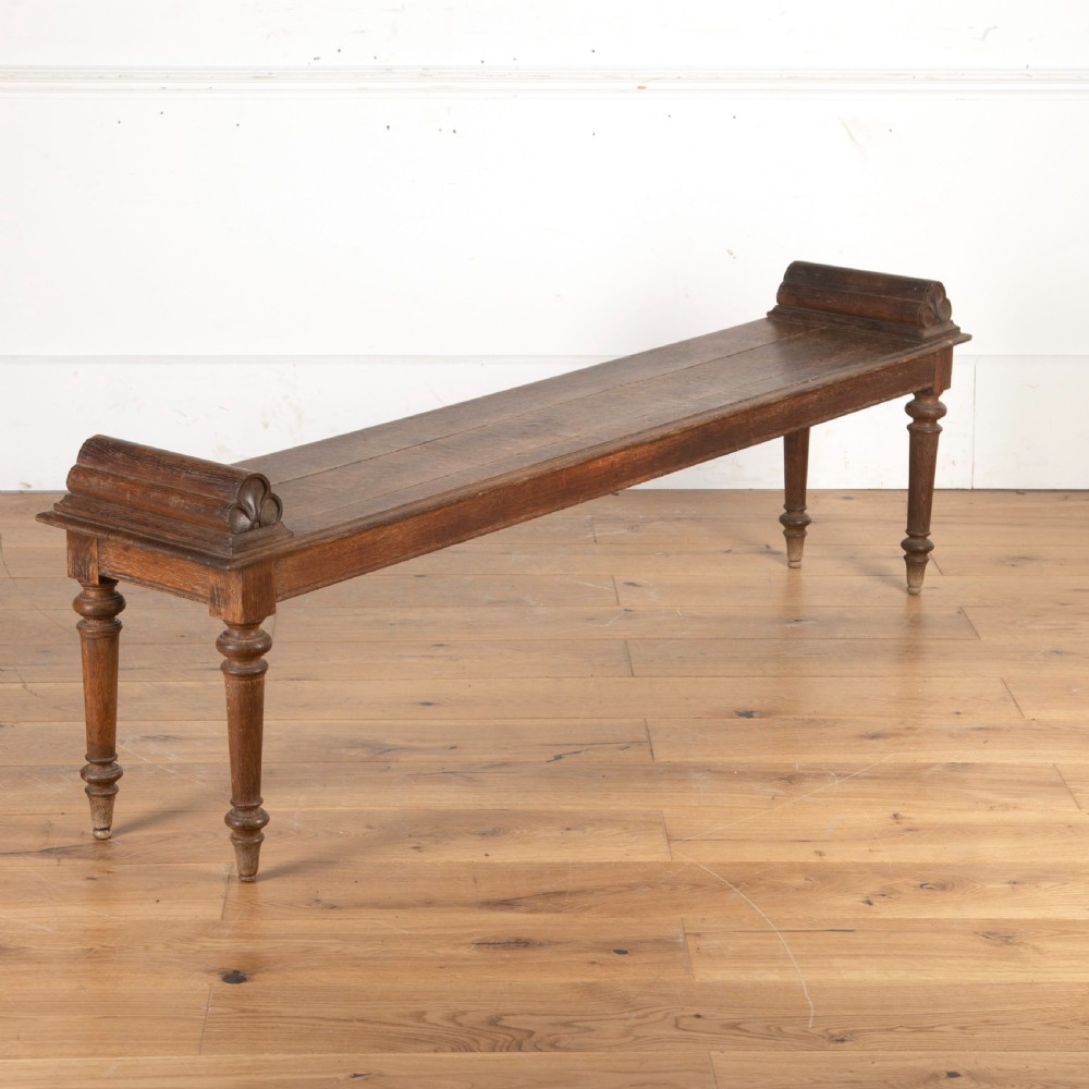 Long 19th Century Oak Hall Bench