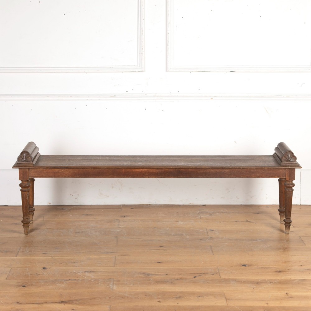 Long 19th Century Oak Hall Bench View II