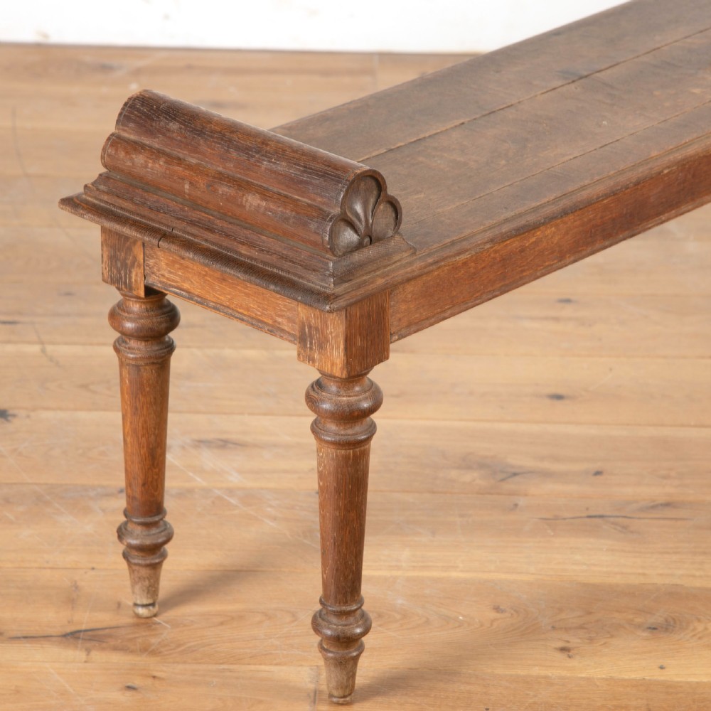 Long 19th Century Oak Hall Bench View III