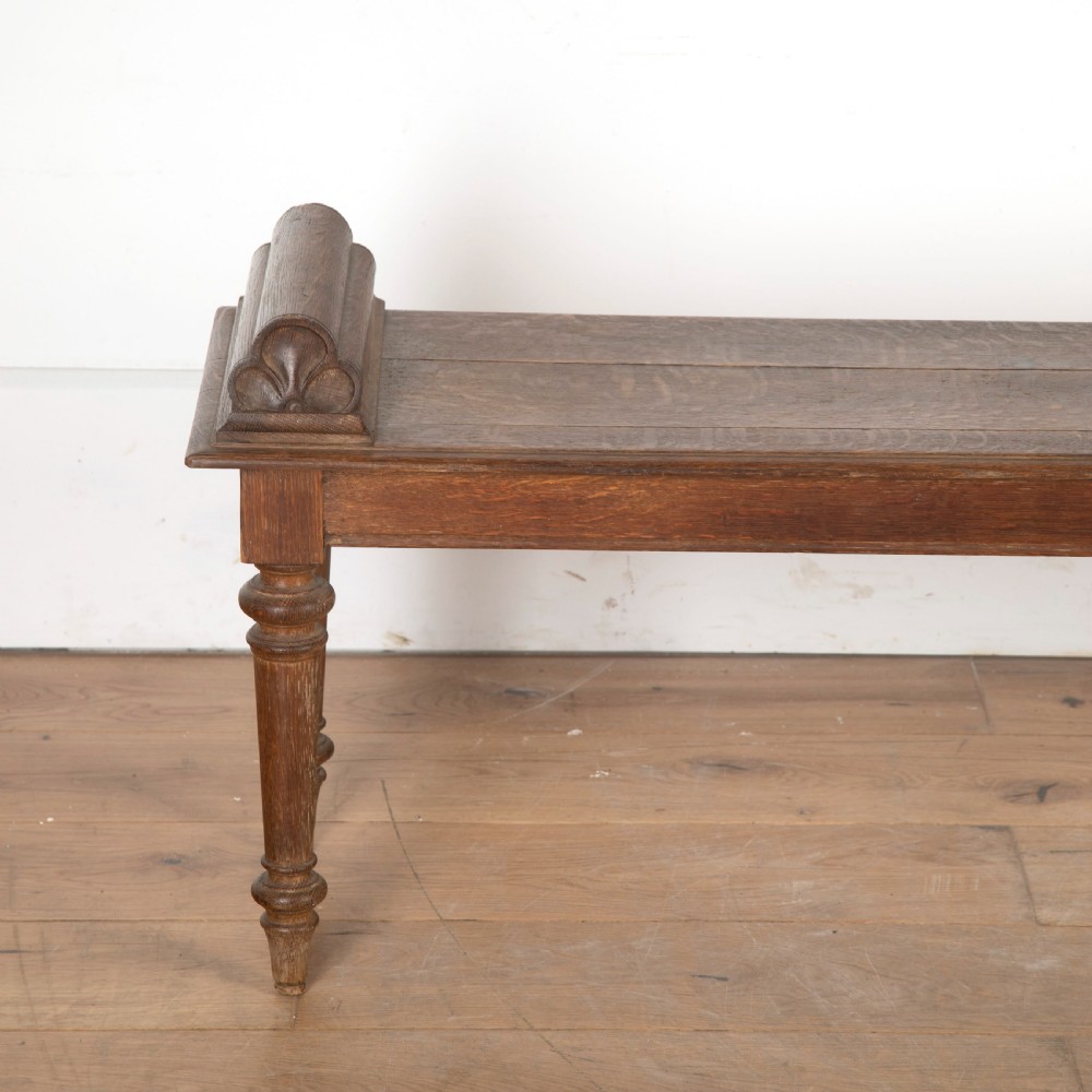 Long 19th Century Oak Hall Bench View IV