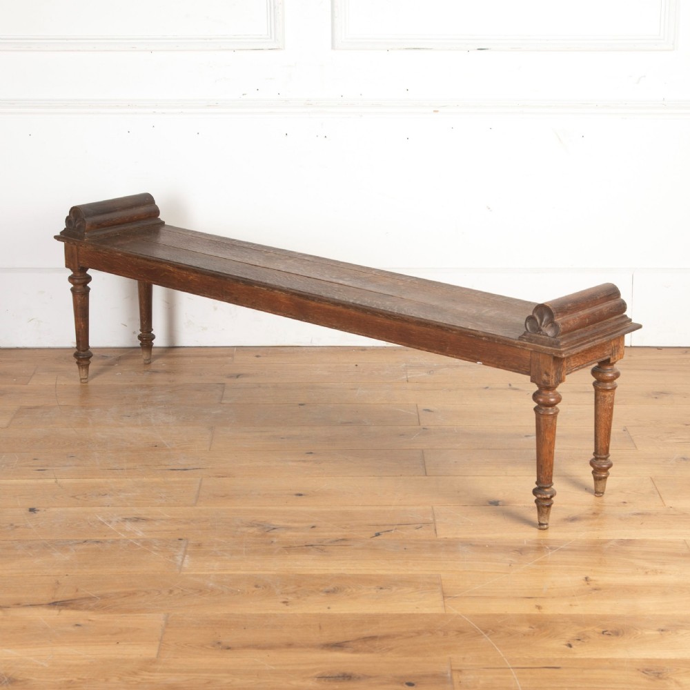 Long 19th Century Oak Hall Bench View VI