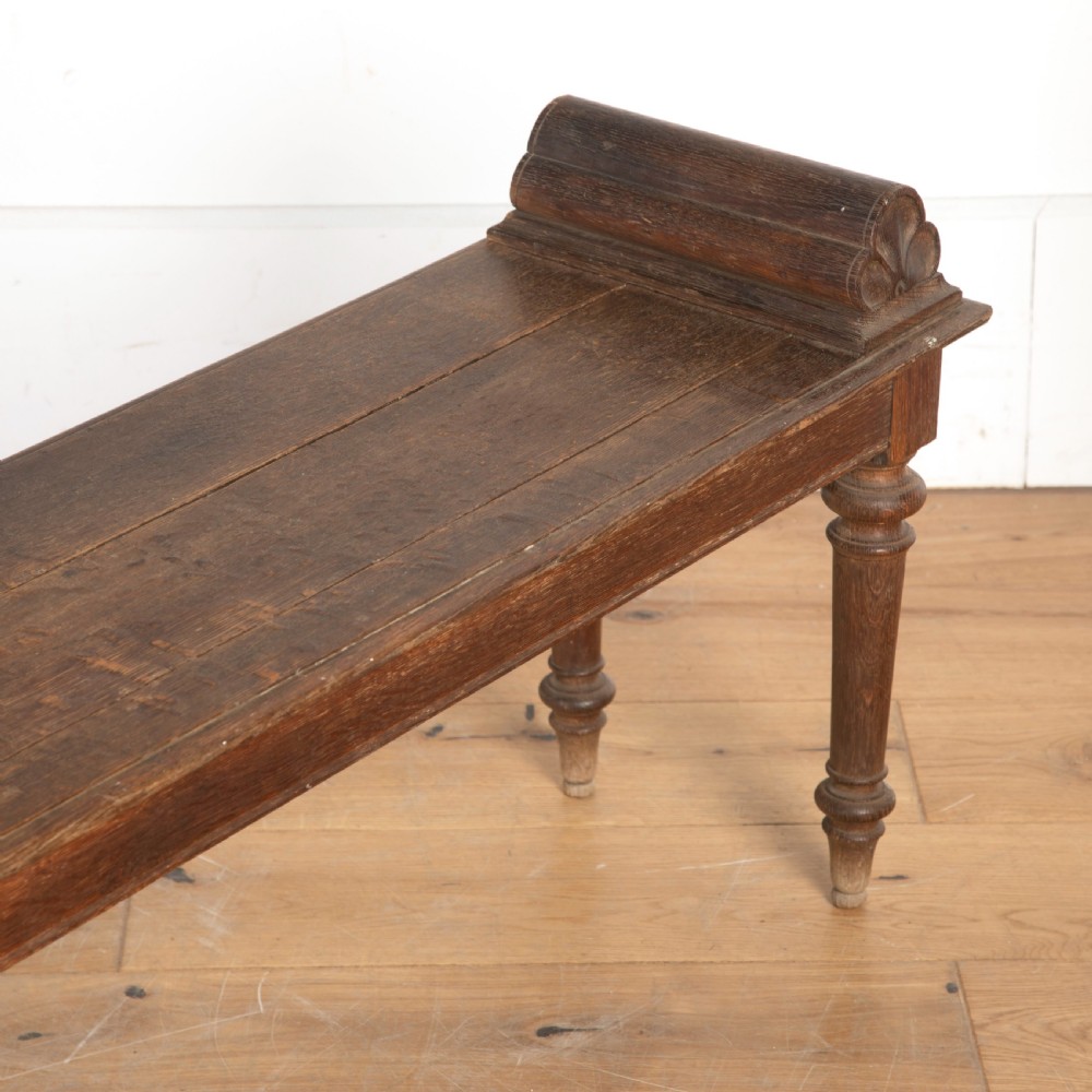 Long 19th Century Oak Hall Bench View VII