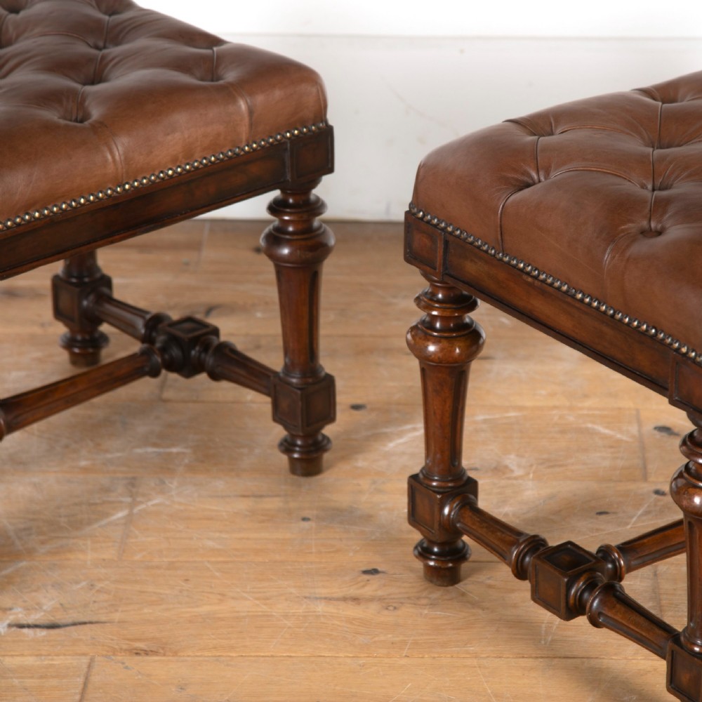 Large Pair of 19th Century Walnut Stools View VII