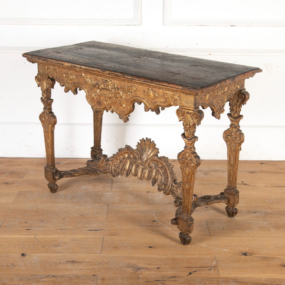 18th Century Italian Giltwood Console Table