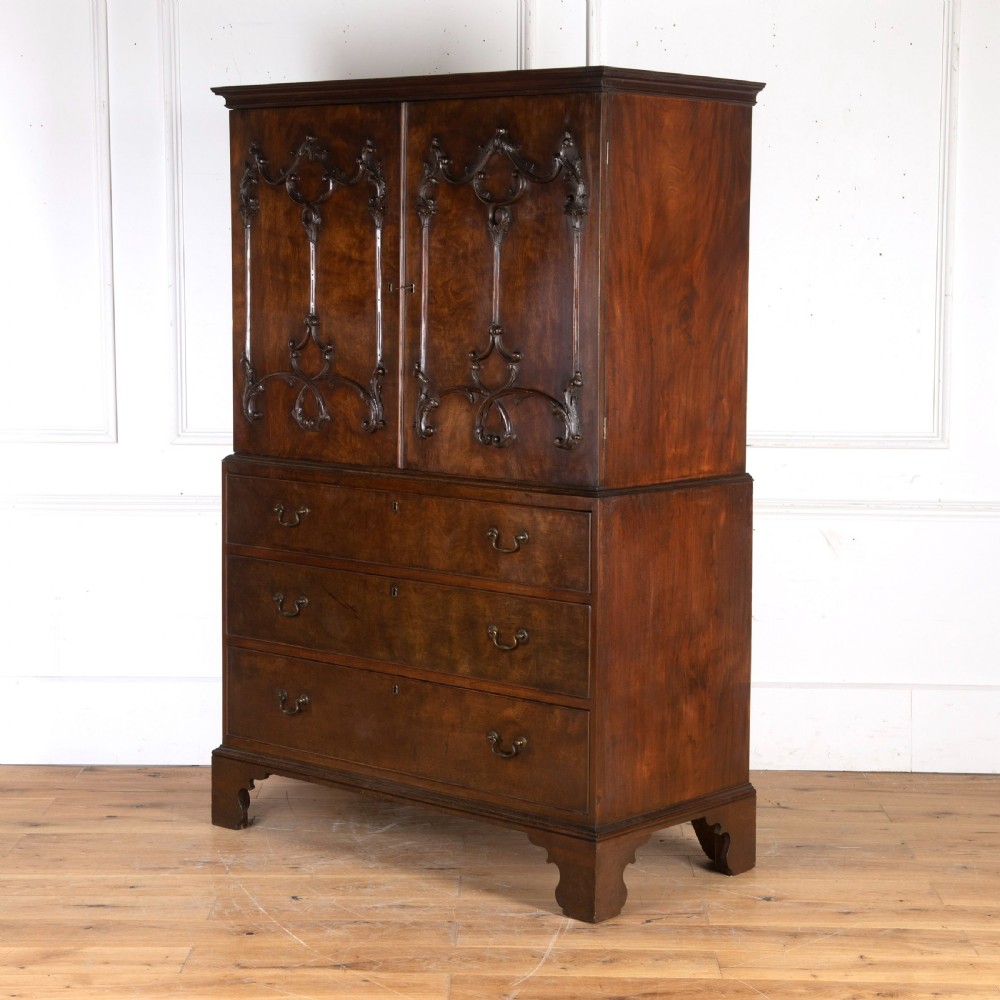 18th Century Mahogany Linen Press View II