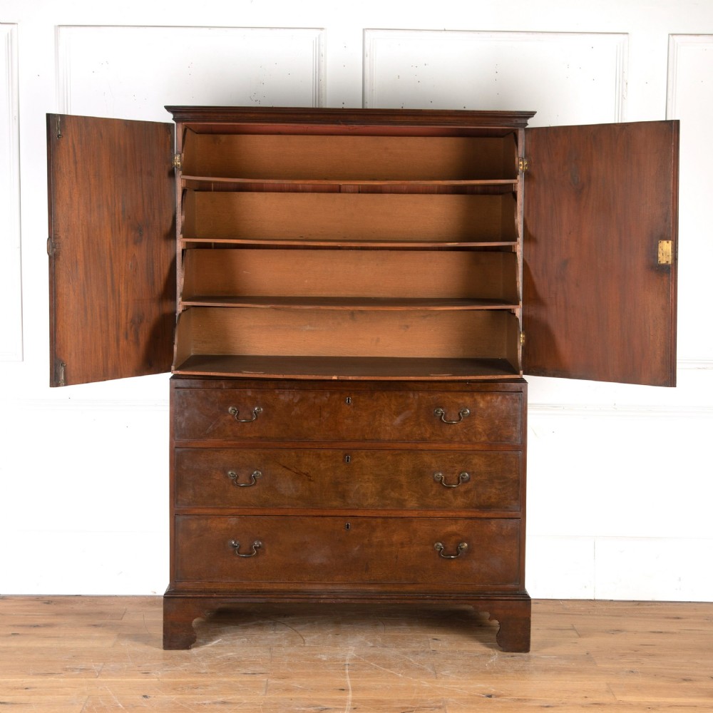 18th Century Mahogany Linen Press View V