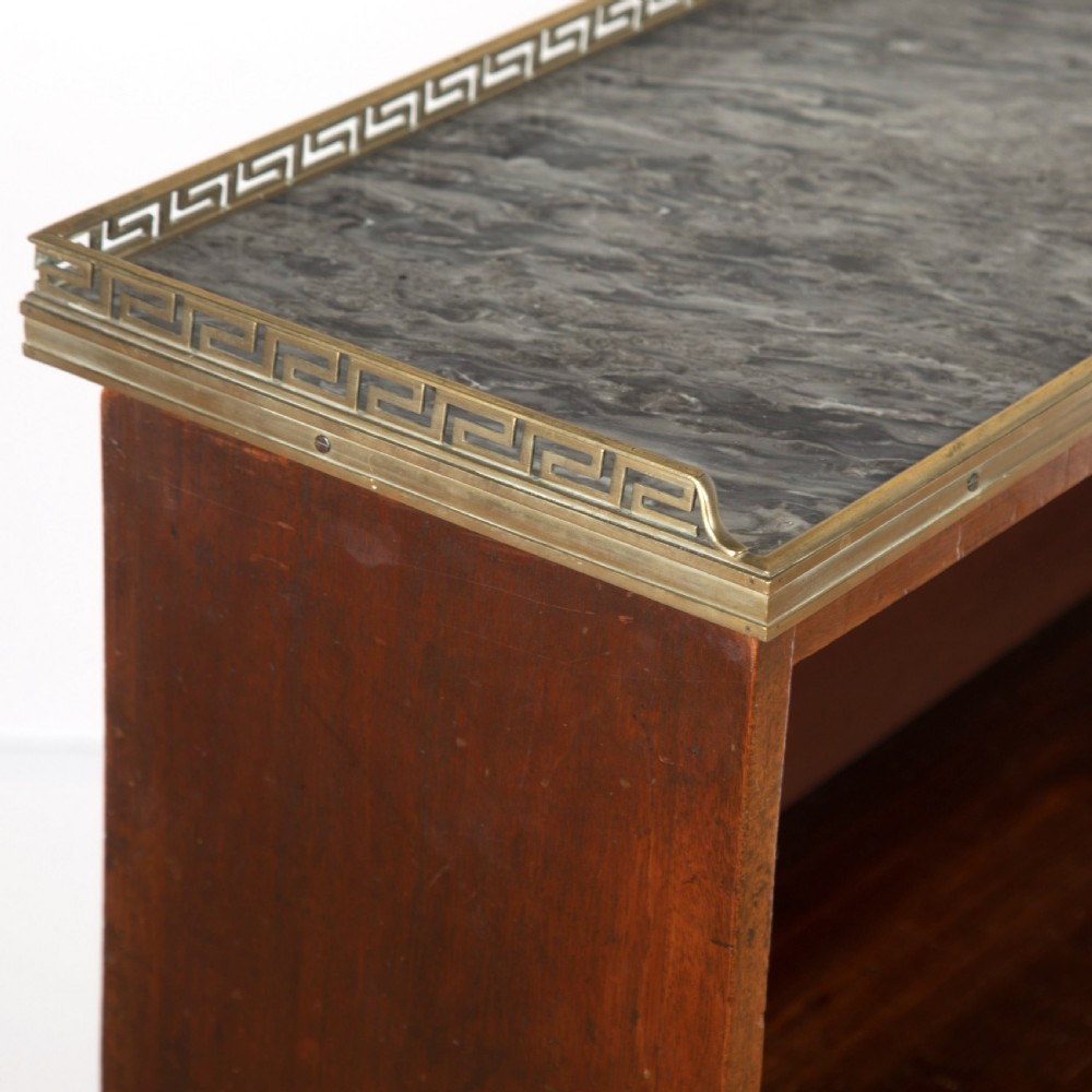 Regency Mahogany Marble Top Open Bookcase View V