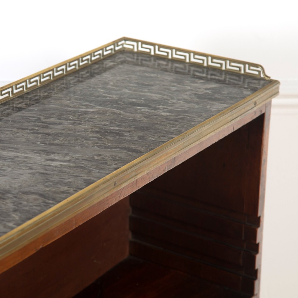 Regency Mahogany Marble Top Open Bookcase View VI