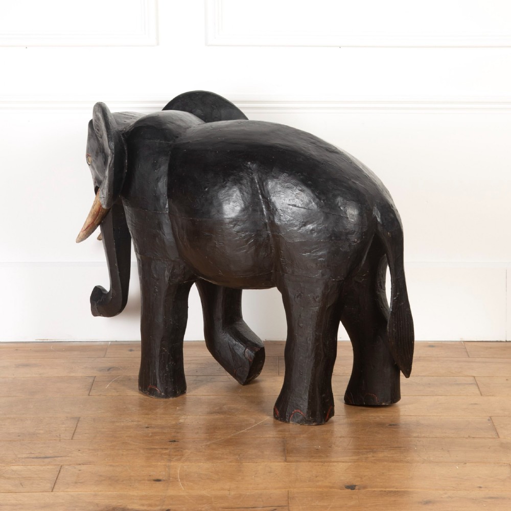 Large Indian Carved Wood Elephant View VII
