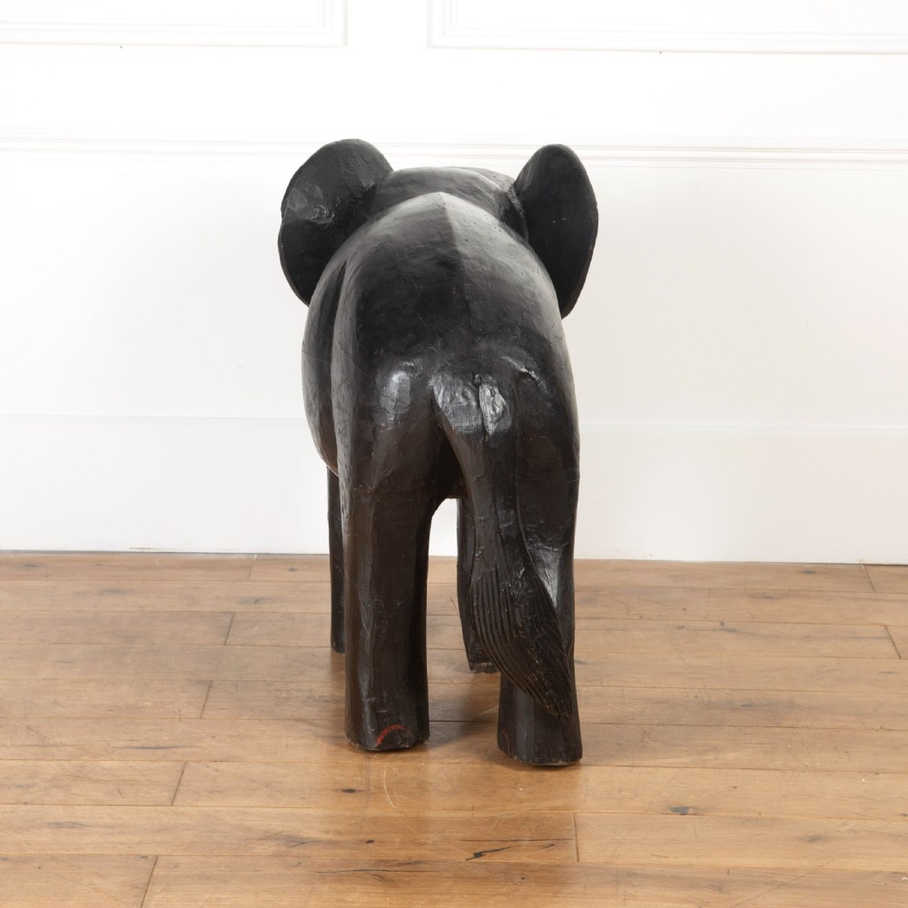 Large Indian Carved Wood Elephant View VIII