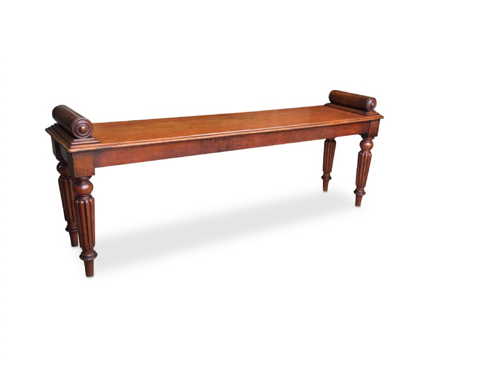 Regency Mahogany Hall Bench View IV