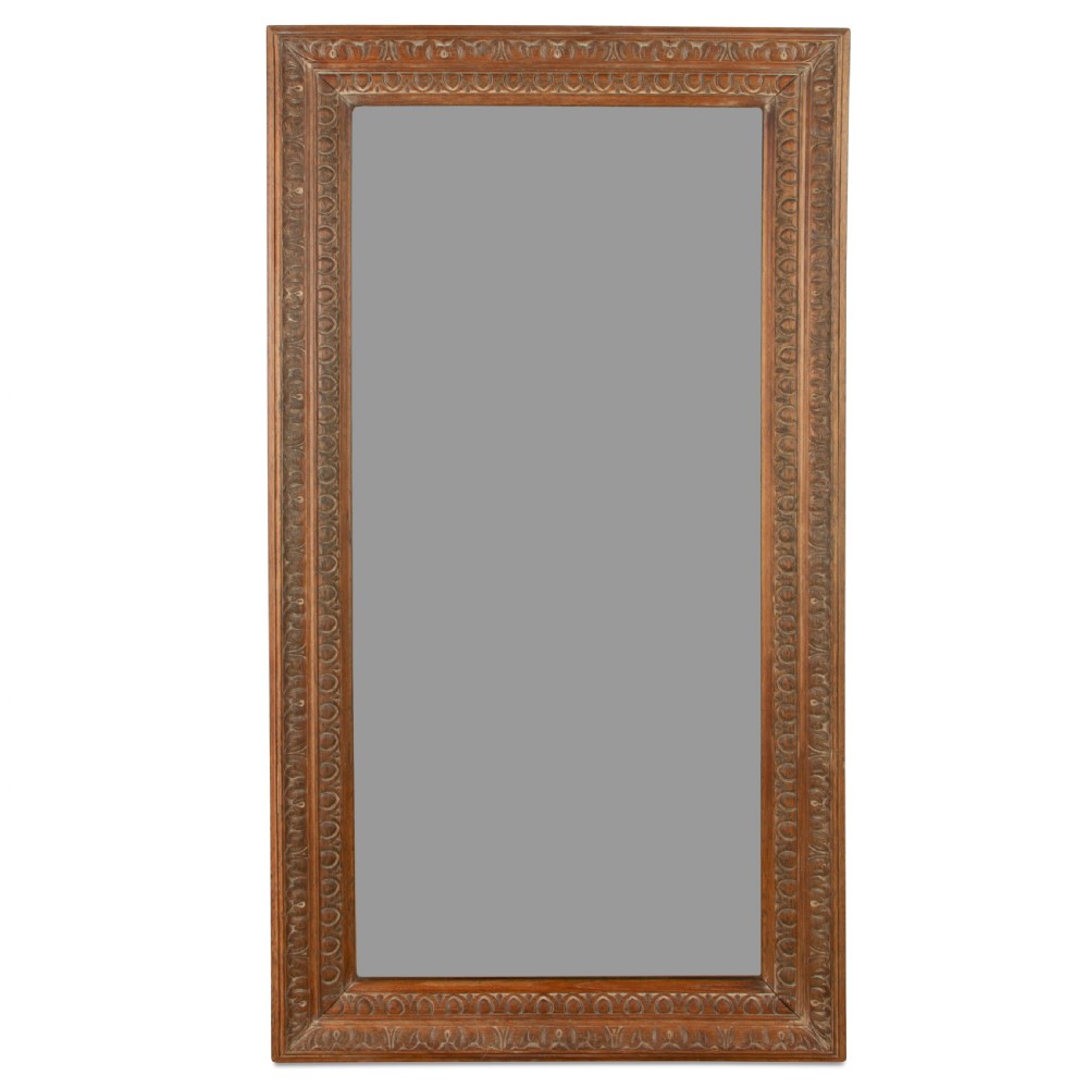 19th Century Large Oak Mirror