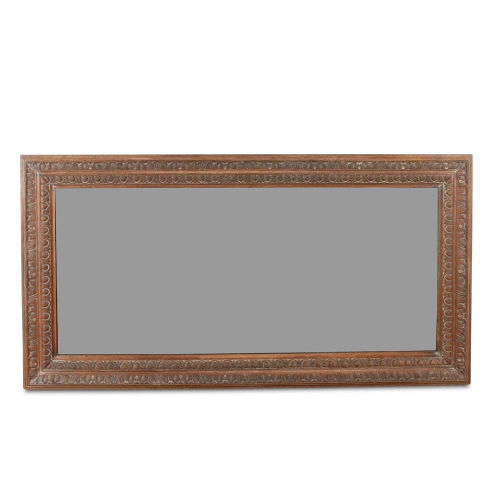 19th Century Large Oak Mirror View II