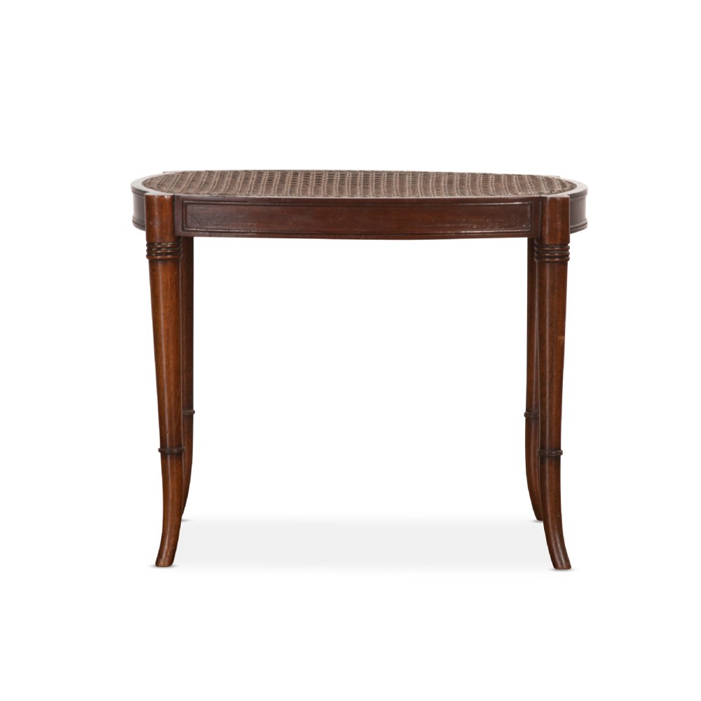 Early C20th Mahogany Caned Stool View II