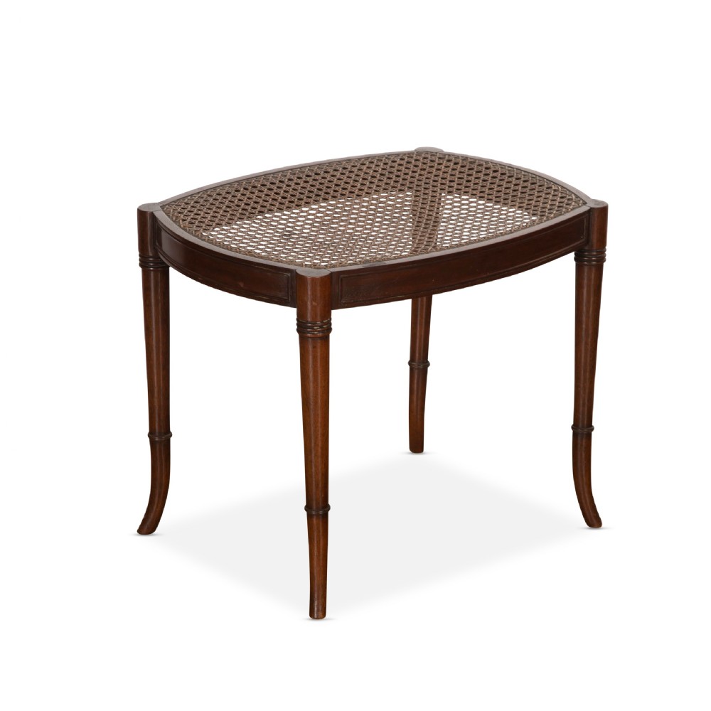 Early C20th Mahogany Caned Stool View III