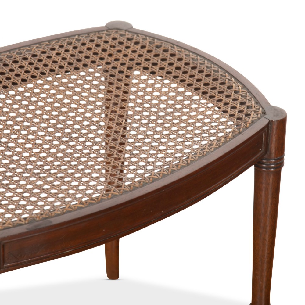 Early C20th Mahogany Caned Stool View IV