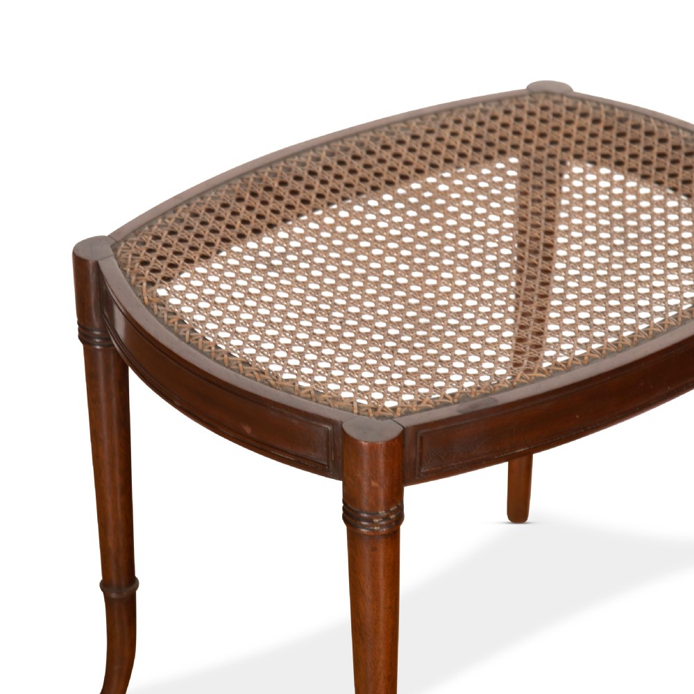Early C20th Mahogany Caned Stool View V
