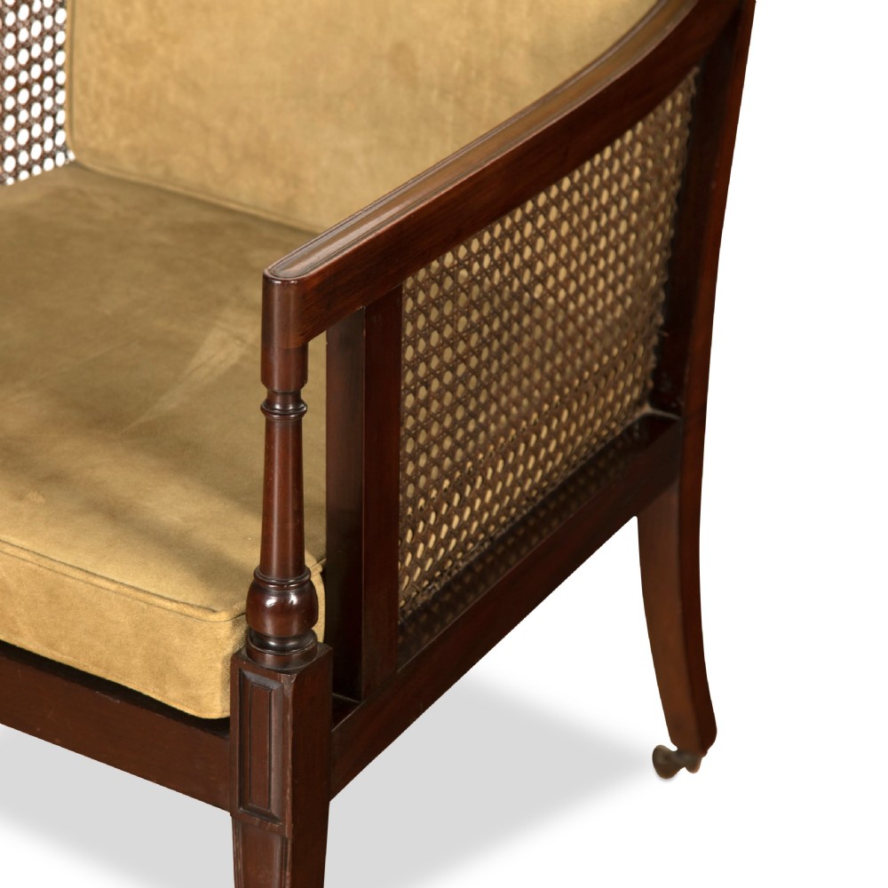 Late C19th Pair of Mahogany Bergere Chairs View VI