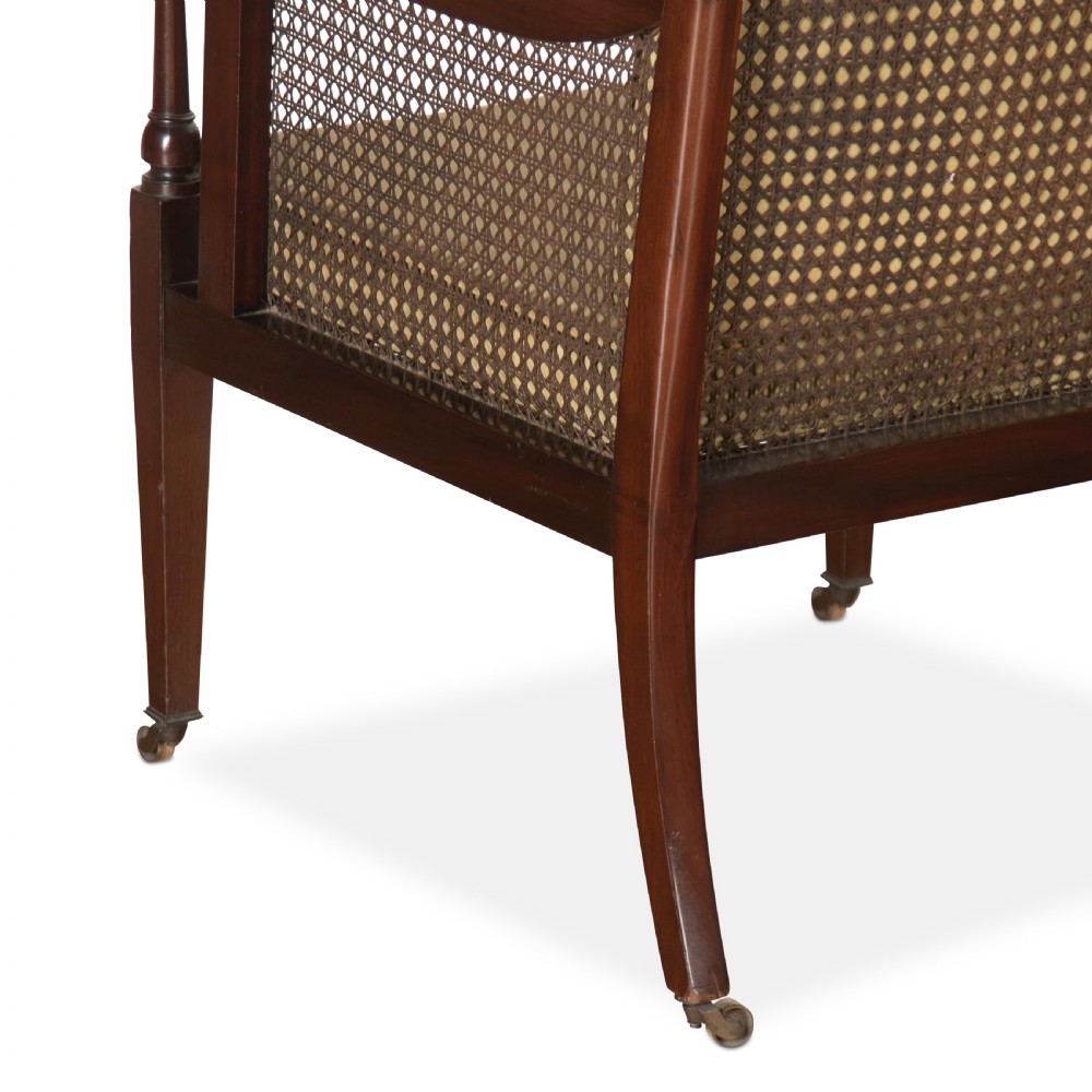 Late C19th Pair of Mahogany Bergere Chairs View X