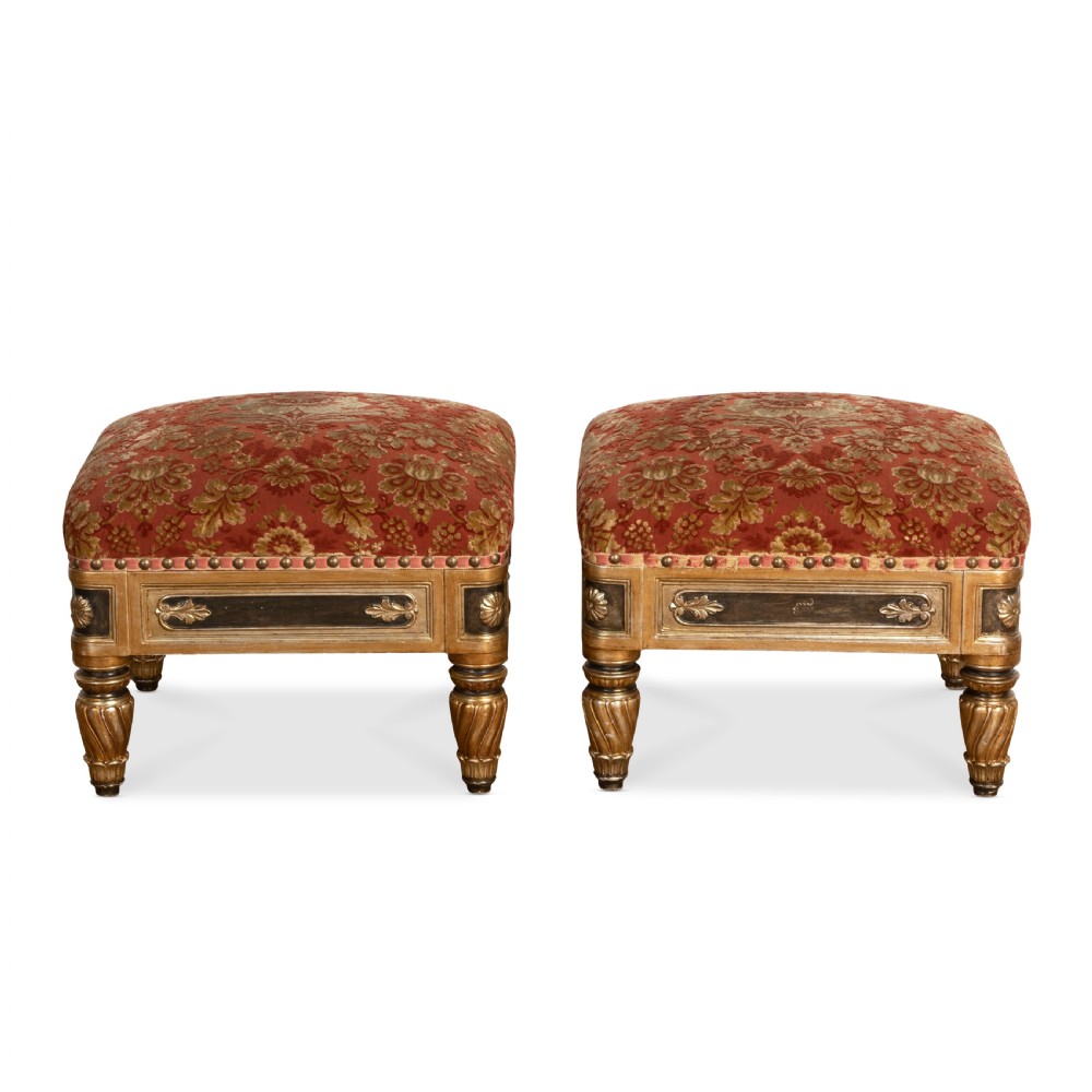 Large C19th Pair of Stools View II
