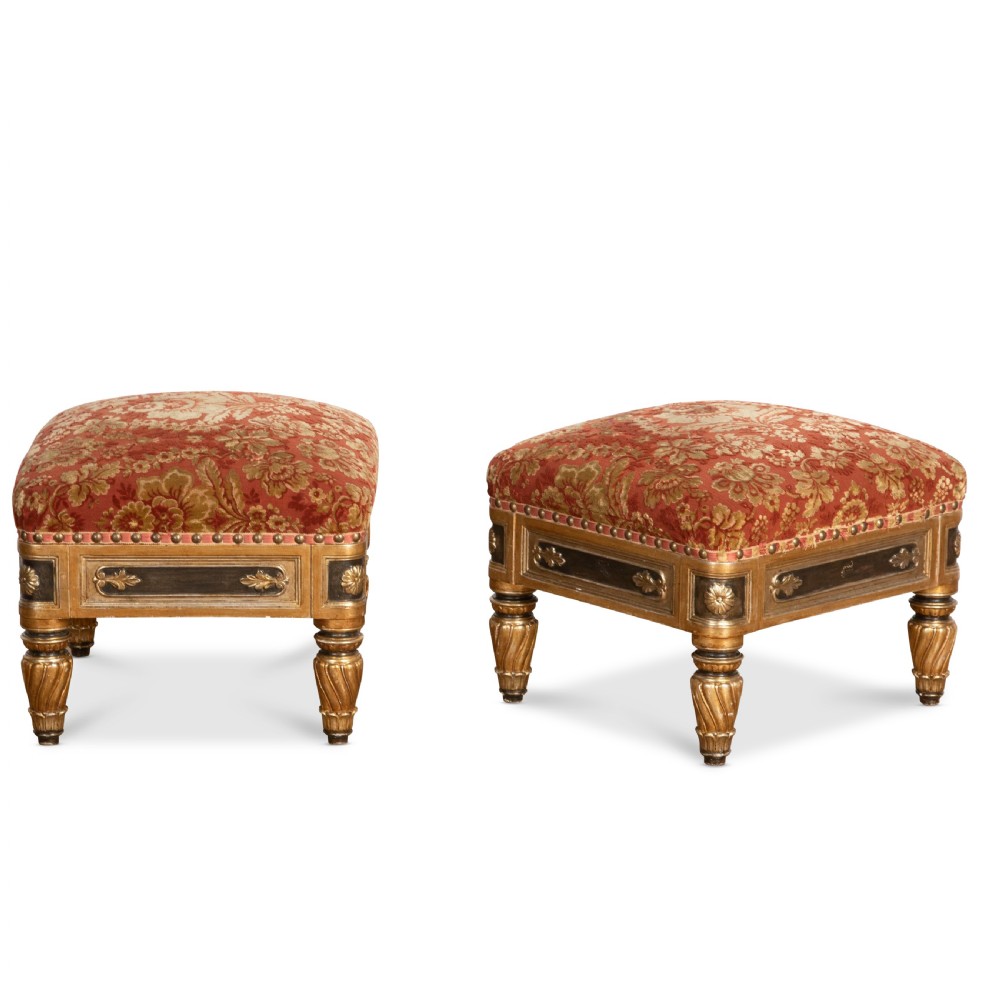 Large C19th Pair of Stools View III