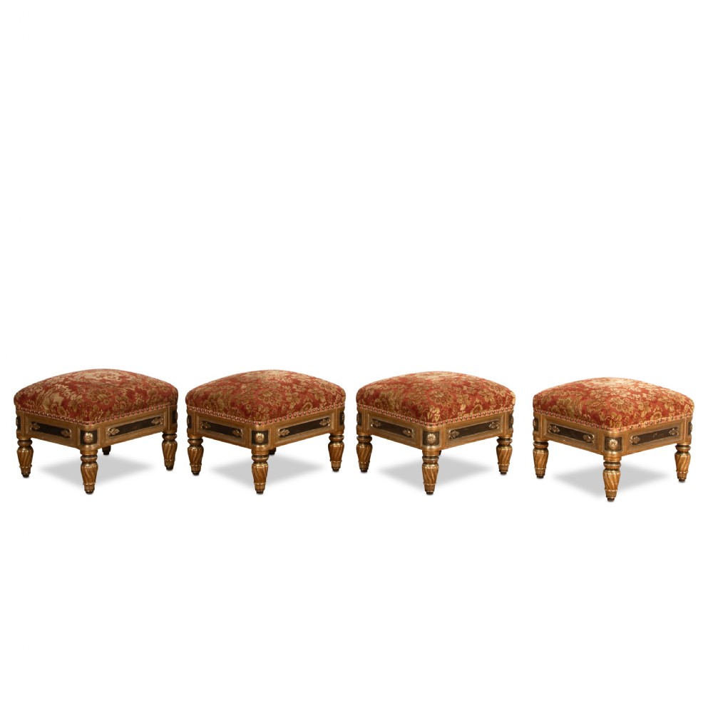 C19th set of 4 gilt stools View II