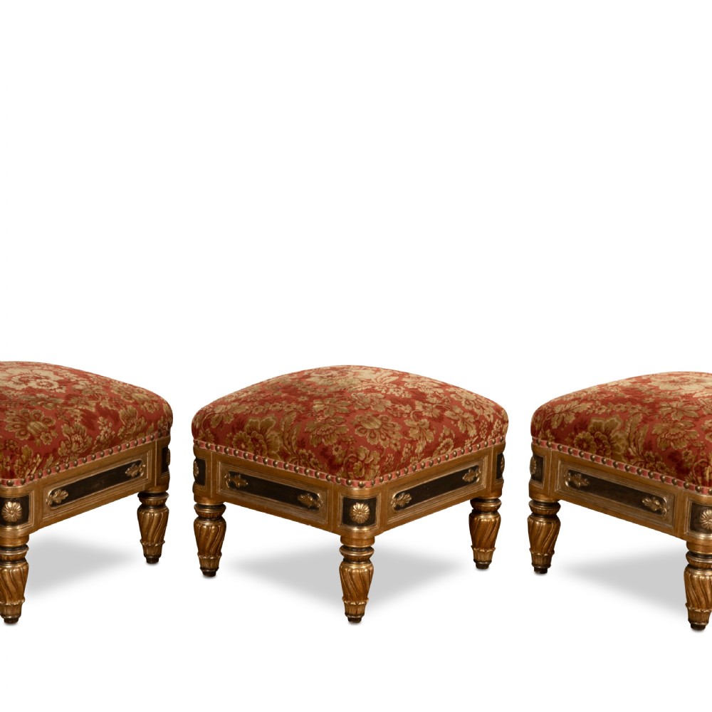 C19th set of 4 gilt stools View III