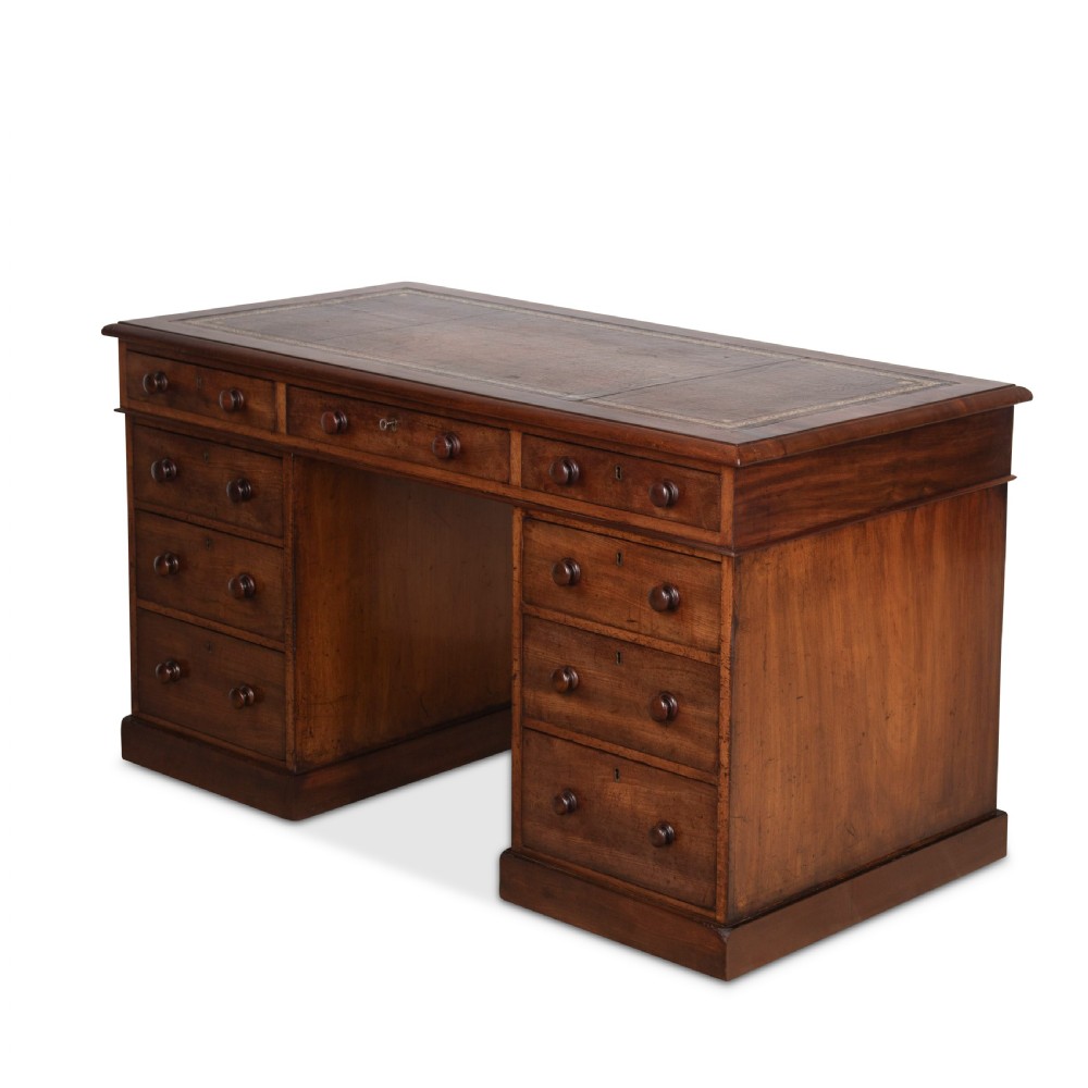 C19th Mahogany Pedestal Desk