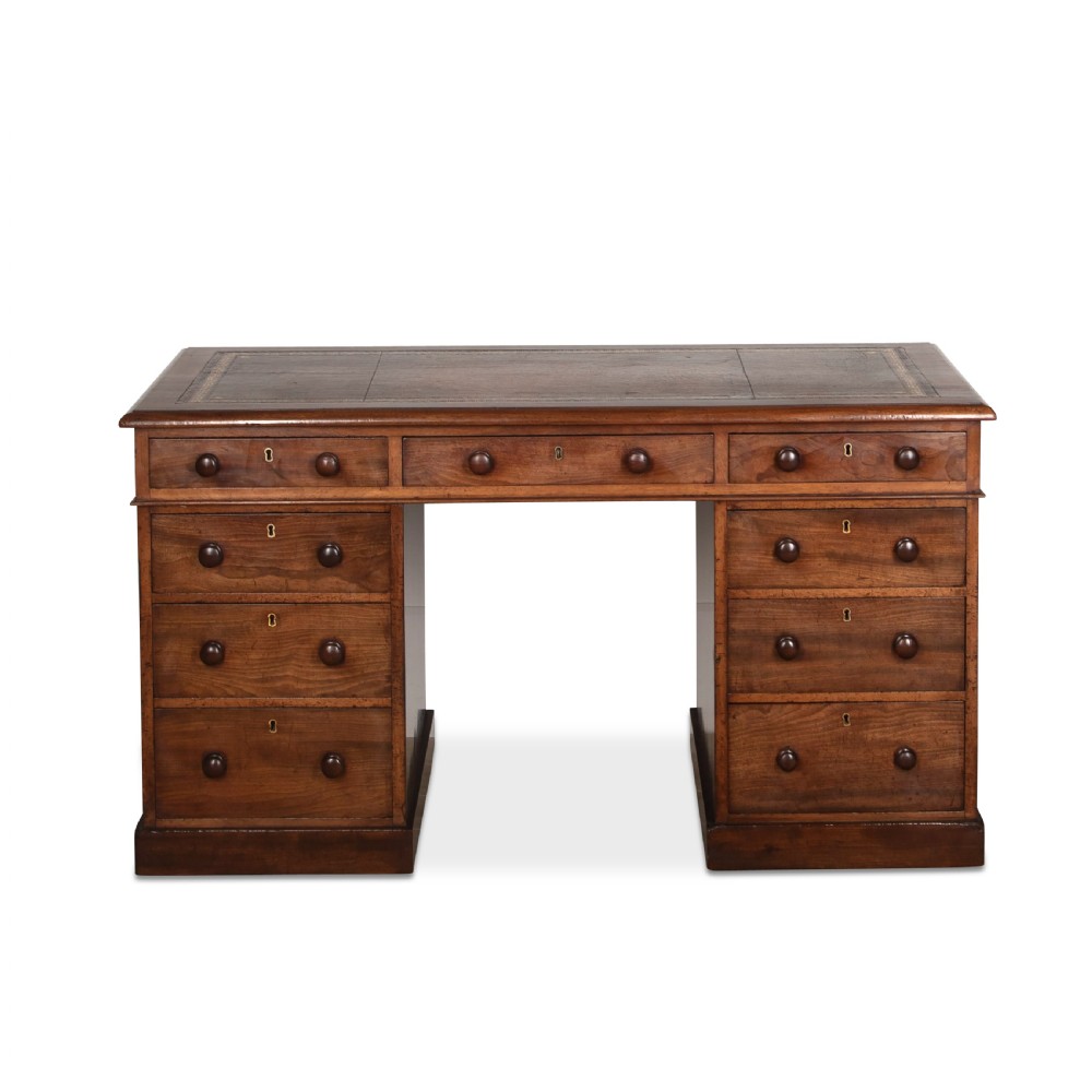 C19th Mahogany Pedestal Desk View II