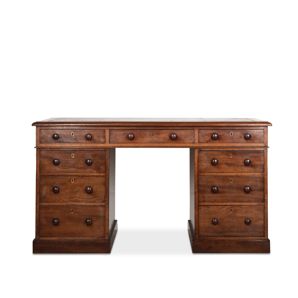 C19th Mahogany Pedestal Desk View III