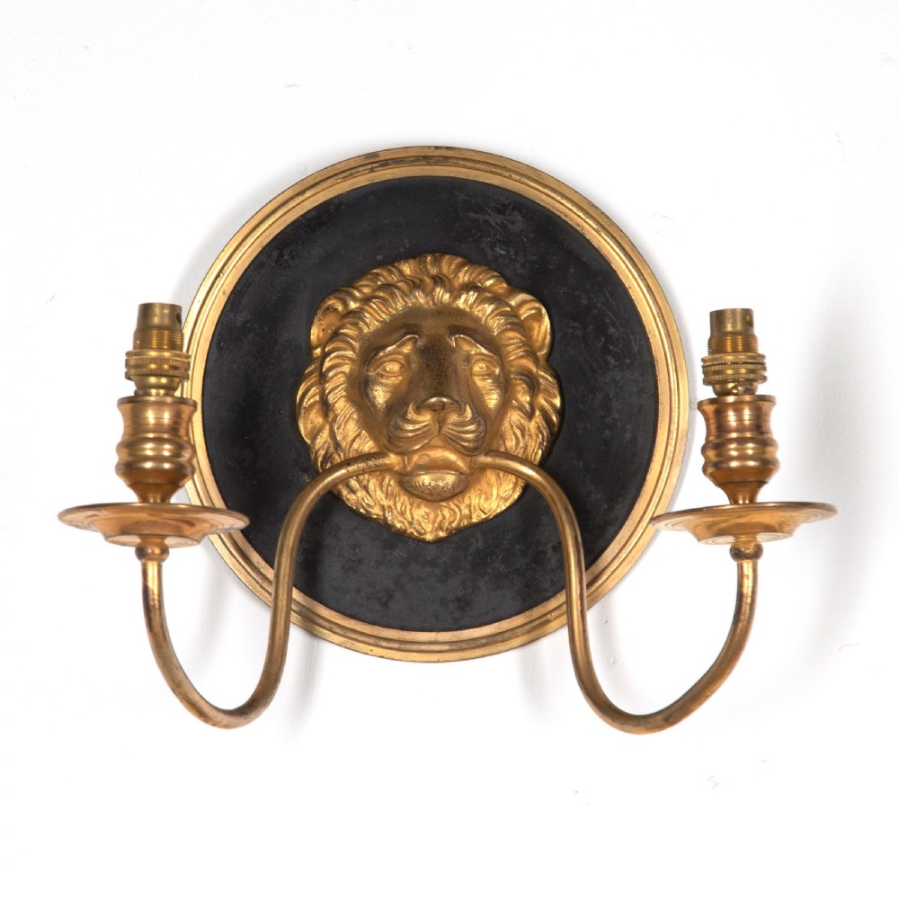 19th Century pair Bronze Wall Lights View II