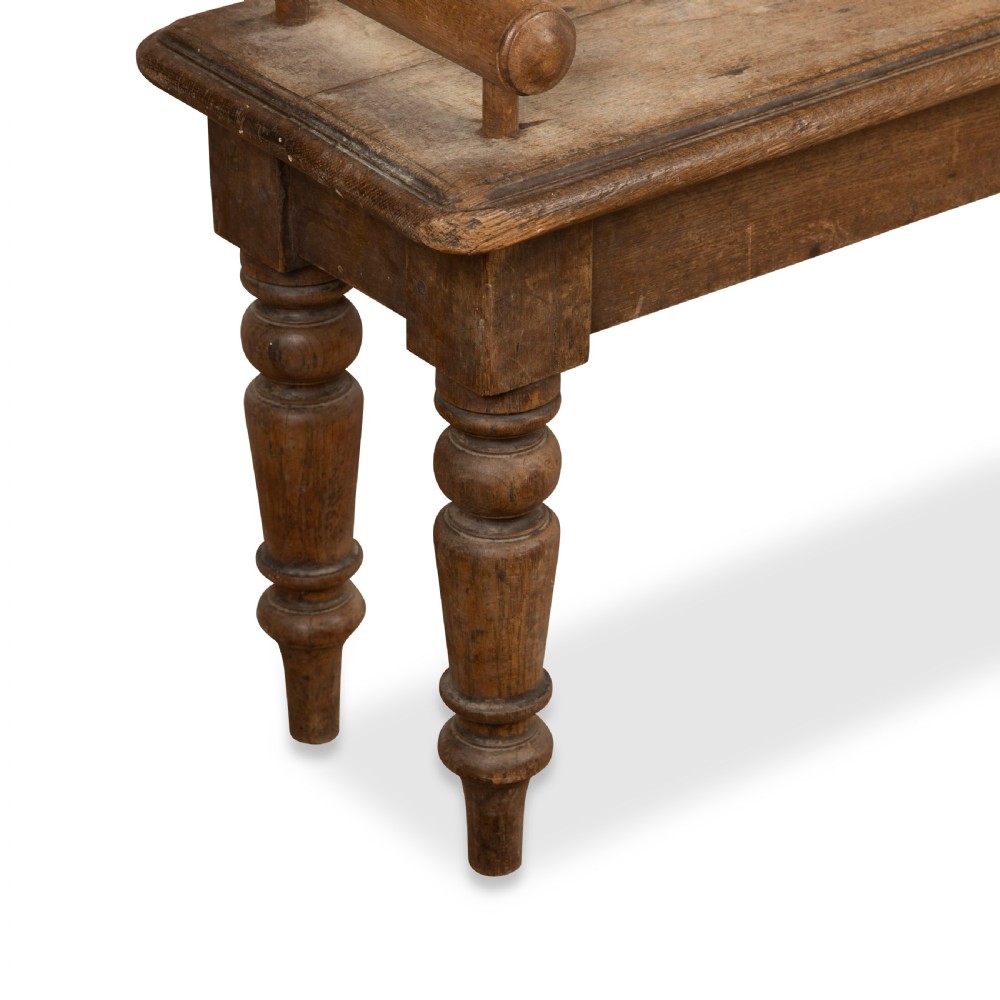 Large 19th Century Oak Hall Bench View VI