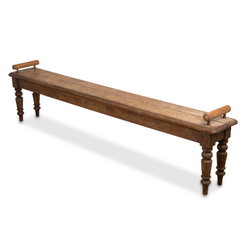 Large 19th Century Oak Hall Bench View X