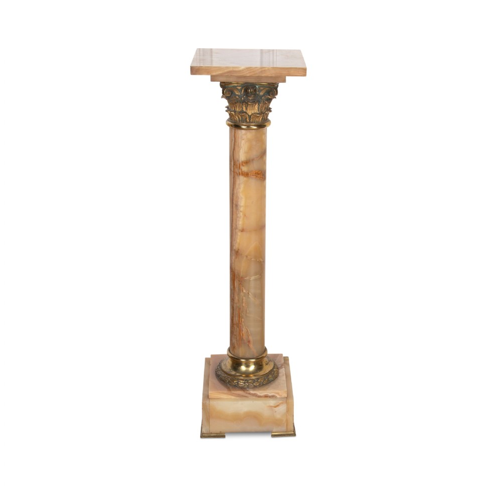 19th Century Alabaster and Ormolu Pedestal