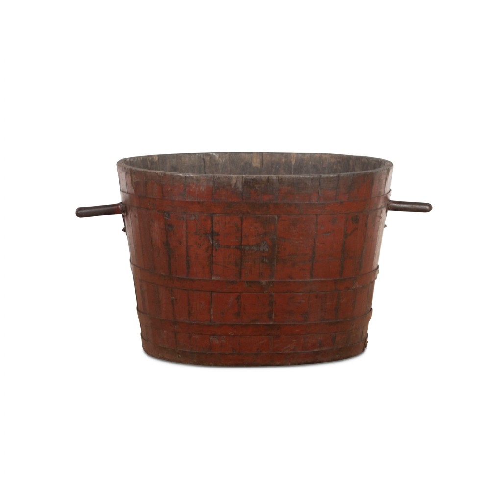 19th Century Painted Log Bin