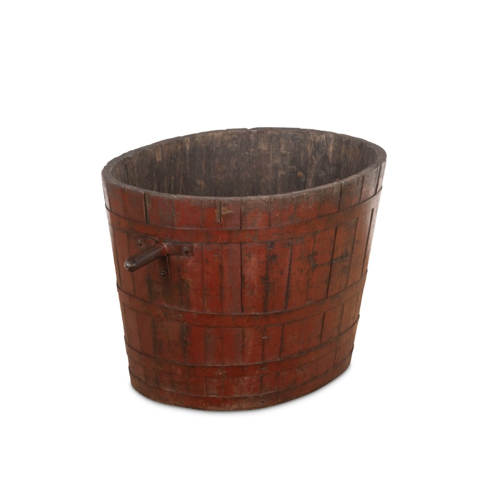 19th Century Painted Log Bin View II