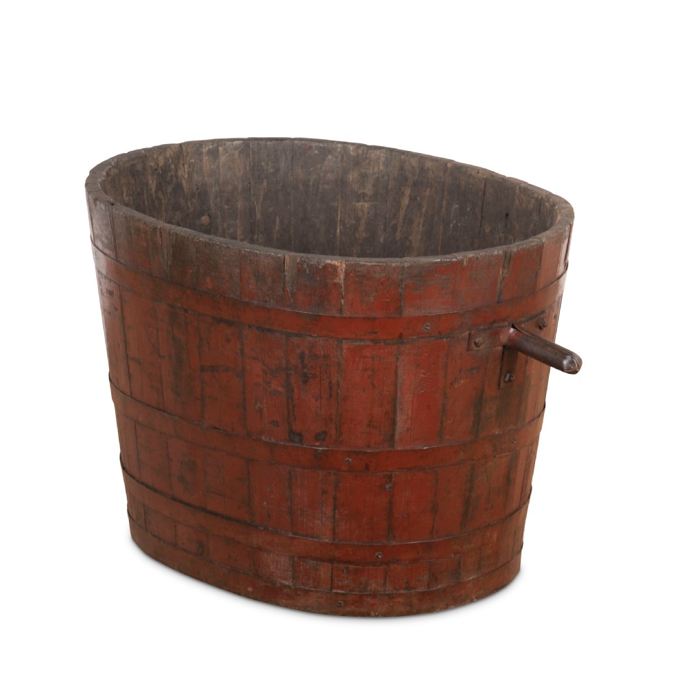 19th Century Painted Log Bin View III