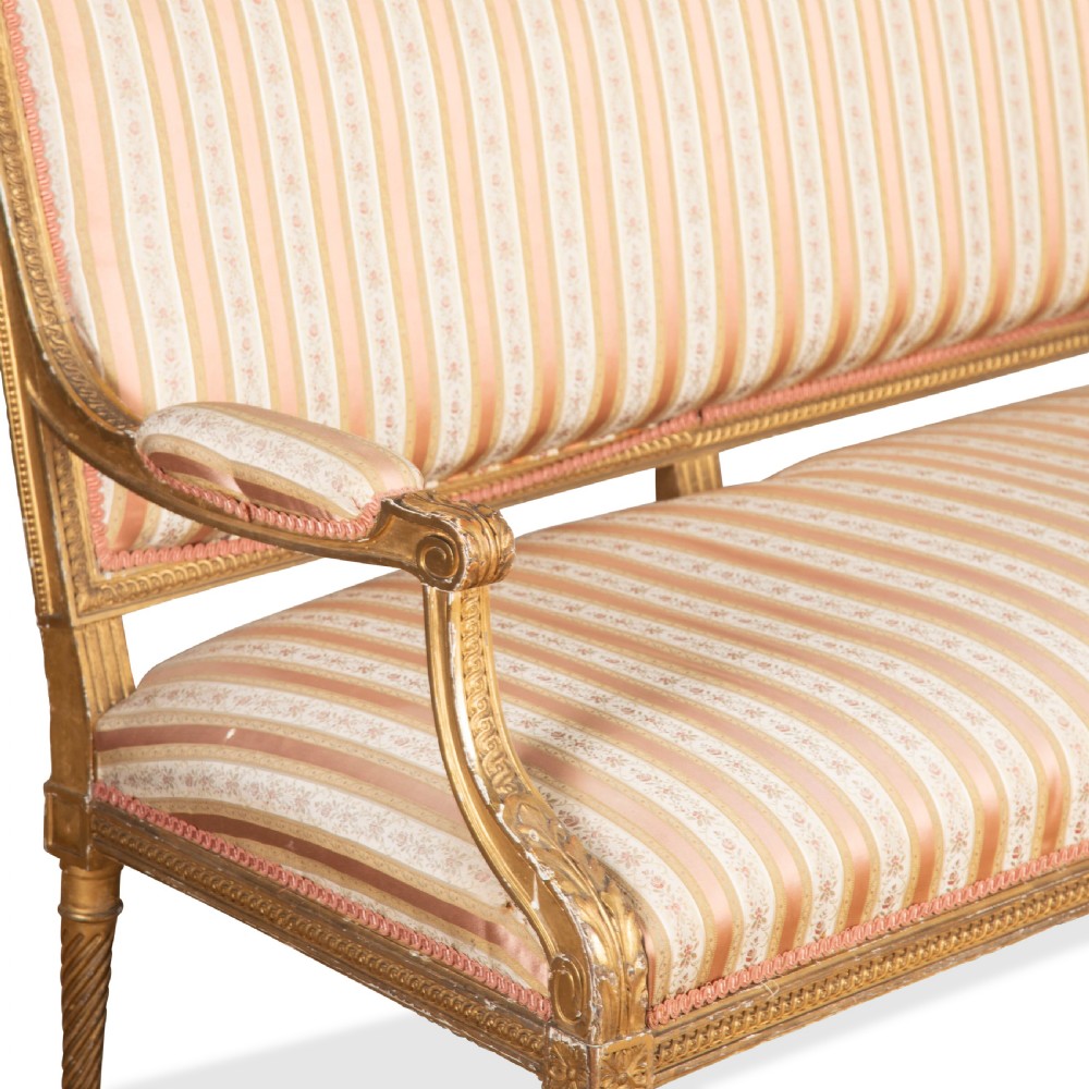 19th Century Giltwood Settee View V